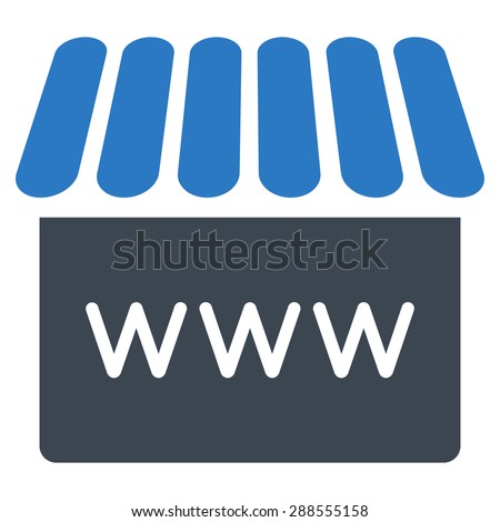 Webstore icon from Business Bicolor Set. Vector style: bicolor flat symbol, smooth blue colors, rounded angles, white background.