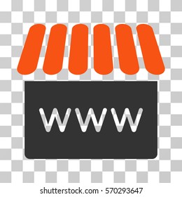 Webstore icon. Vector illustration style is flat iconic bicolor symbol, orange and gray colors, transparent background. Designed for web and software interfaces.