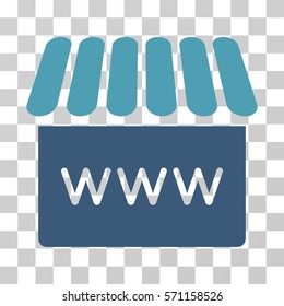 Webstore icon. Vector illustration style is flat iconic bicolor symbol, cyan and blue colors, transparent background. Designed for web and software interfaces.