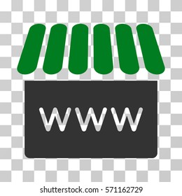 Webstore icon. Vector illustration style is flat iconic bicolor symbol, green and gray colors, transparent background. Designed for web and software interfaces.