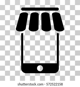 Webstore icon. Vector illustration style is flat iconic symbol, black color, transparent background. Designed for web and software interfaces.