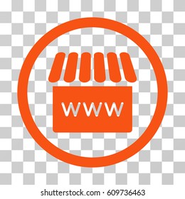 Webstore icon. Vector illustration style is flat iconic symbol, orange color, transparent background. Designed for web and software interfaces.