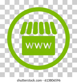 Webstore icon. Vector illustration style is flat iconic symbol, eco green color, transparent background. Designed for web and software interfaces.