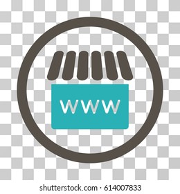 Webstore icon. Vector illustration style is flat iconic bicolor symbol, grey and cyan colors, transparent background. Designed for web and software interfaces.