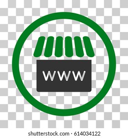 Webstore icon. Vector illustration style is flat iconic bicolor symbol, green and gray colors, transparent background. Designed for web and software interfaces.