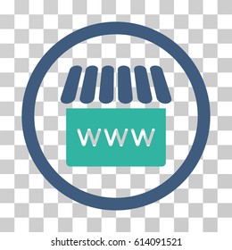 Webstore icon. Vector illustration style is flat iconic bicolor symbol, cobalt and cyan colors, transparent background. Designed for web and software interfaces.