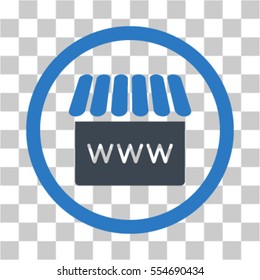 Webstore vector pictograph. Illustration style is flat iconic bicolor smooth blue symbol on a transparent background.