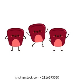 WebSweet red corn seed character design. Siamese red ruby corn seed isolated vector.