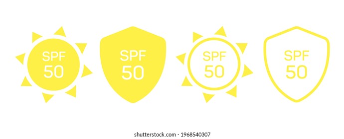 WebUV radiation sun block icon. Solar ultraviolet uv radiation logo 50spf.