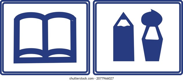 Web.Vector illustration of signs for use in schools, lyceums, institute