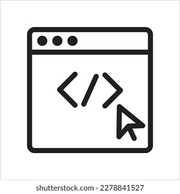 web,windows os,seo and web,coding,programming, OutLine Icon Logo Ilustration Vektor Isolate, Networking and Technology Icon - Set.Suitable for web Design,Logo,App