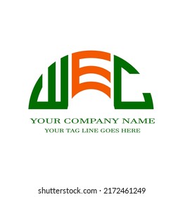 WEC letter logo creative design with vector graphic