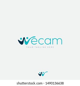 WeCam Logo Designs With W Like Abstract People