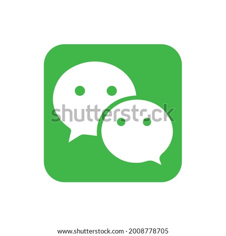 WeChat Line Whatsapp Linkedin facebook multi-purpose messaging, social media and mobile payment app developed Tencent symbol icon vector template