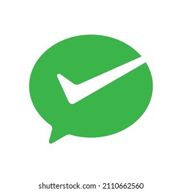 Wechat pay icon vector green template bubble chat