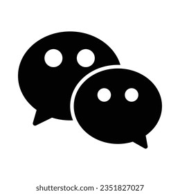 WeChat Vector Glyph Icon For Personal And Commercial Use.
