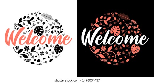 Wecome typography vector design template