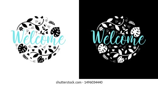 Wecome typography vector design template