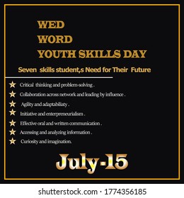 Wed Word youth day July 15 block color Design.