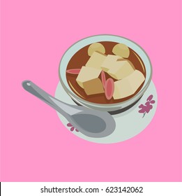 wedang ronde vector illustration