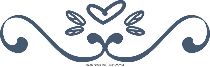 weddding decor vector simple heart leaf 