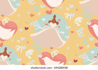 Wedding abstract seamless pattern in pastel soft colors.
