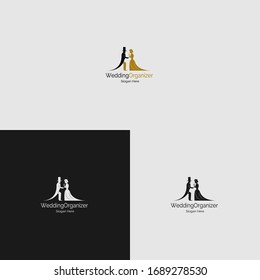 Logo De La Agencia De Bodas, Ilustraciones De Vectores De Existencias. Adecuado para Empresas de Servicios Comerciales.