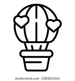 Wedding air balloon icon outline vector. Event service. Ceremony party