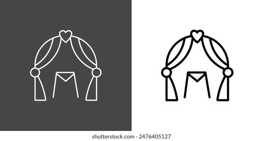 Wedding aisle Outline Icon Vector Illustration