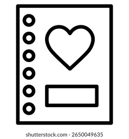 wedding album icon flat thin outline art logo