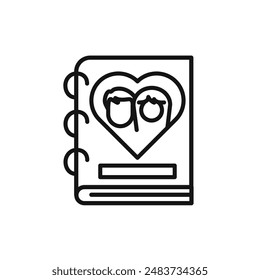 wedding album icon outline collection in black