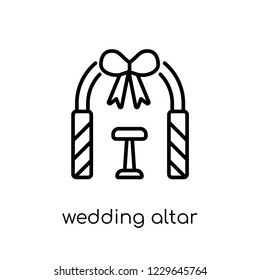 wedding altar icon. Trendy modern flat linear vector wedding altar icon on white background from thin line Wedding and love collection, outline vector illustration