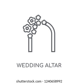 wedding Altar linear icon. Modern outline wedding Altar logo concept on white background from Birthday party and wedding collection. Suitable for use on web apps, mobile apps and print media.