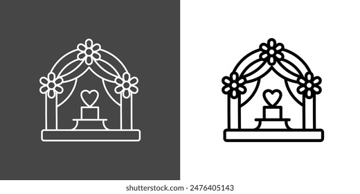 Wedding altar Outline Icon Vector Illustration