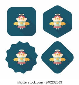 Wedding angel choir flat icon with long shadow,eps10