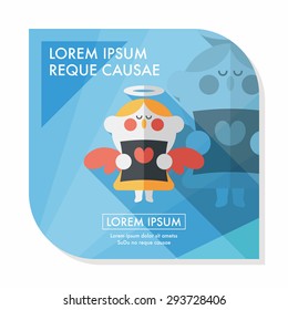 Wedding angel choir flat icon with long shadow,eps10