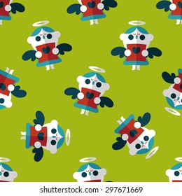 Wedding angel choir flat icon,eps10 seamless pattern background