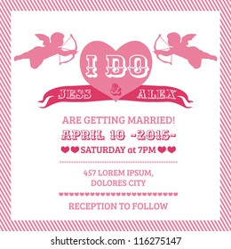 Wedding Angel Invitation Card - in vector