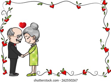 Wedding anniversary card border for old people