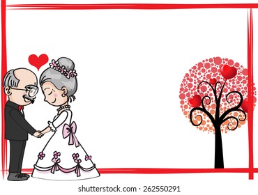 Wedding anniversary card border for old people