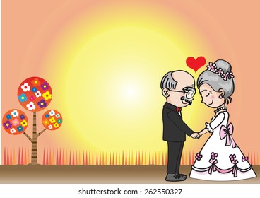 Wedding anniversary card border for old people