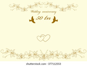 Wedding anniversary. card, invitation. vector illustration