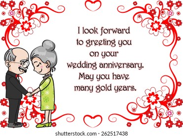 Wedding Anniversary Greeting Card Vector Old Stock Vector (Royalty Free ...