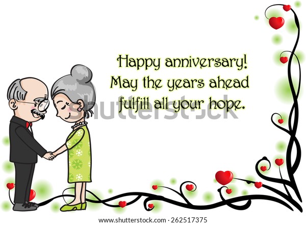 Wedding Anniversary Greeting Card Vector Old Stock Vector (Royalty Free ...