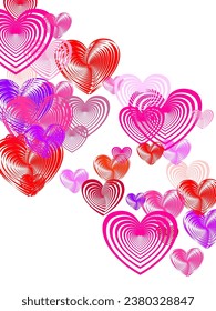 Wedding anniversary greeting cards or romance hearts decoration wrapping seamless background  Amour icons wallpaper. Cartoon confetti love symbols holiday pattern.
