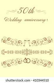  Wedding anniversary Invitation original vector Illustration
