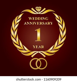 Wedding Anniversary logo for 1 year celebrating
