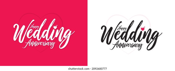 Wedding Anniversary Wishing Greeting Card Template. Conceptual Creative Card for Marriage Anniversary. Editable Anniversary. svg