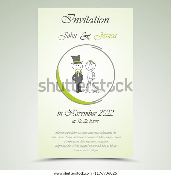 Wedding Announcement Bride Groom Template Stock Vector Royalty