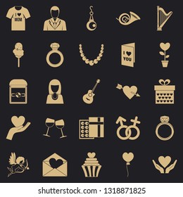 Wedding apparel icons set. Simple set of 25 wedding apparel vector icons for web for any design